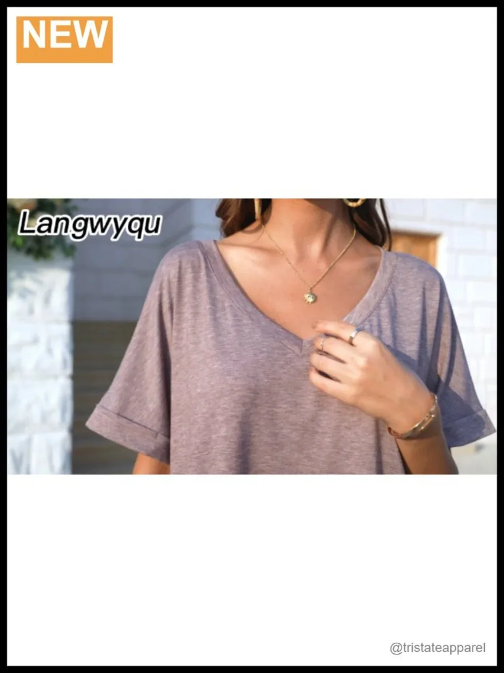 Oversized V Neck Short Sleeve T-Shirt Summer Casual Loose Top Tee